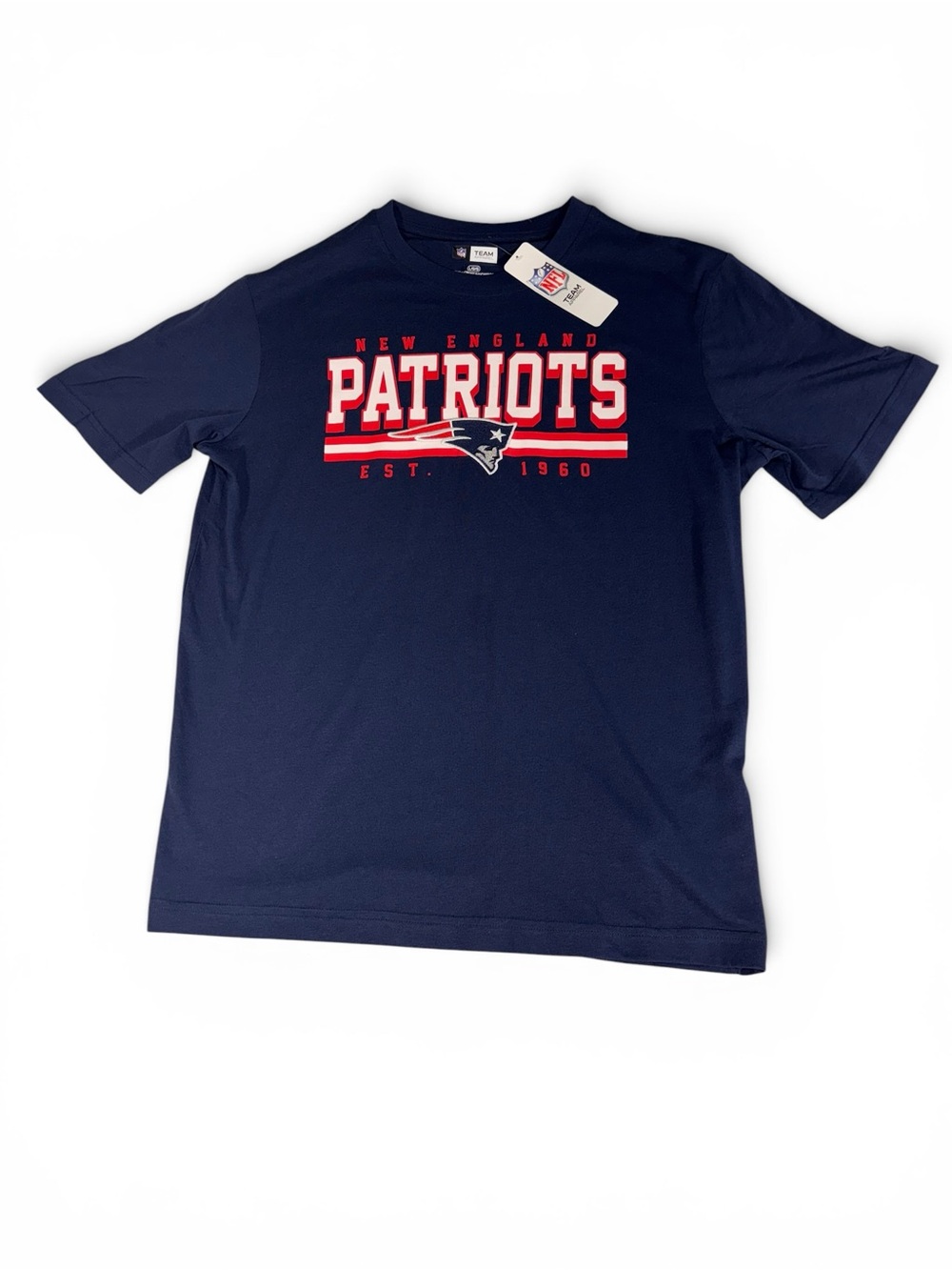 New England Patriots NFL Team Apparel T Shirt Mens Large Blue NWT Football Tee - Picture 2 of 7